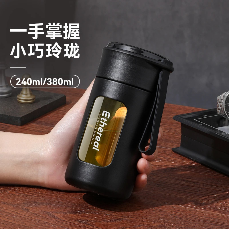 玻璃杯男士迷你小巧便携杯子耐高温防摔个人专用双层水杯2025新款图片