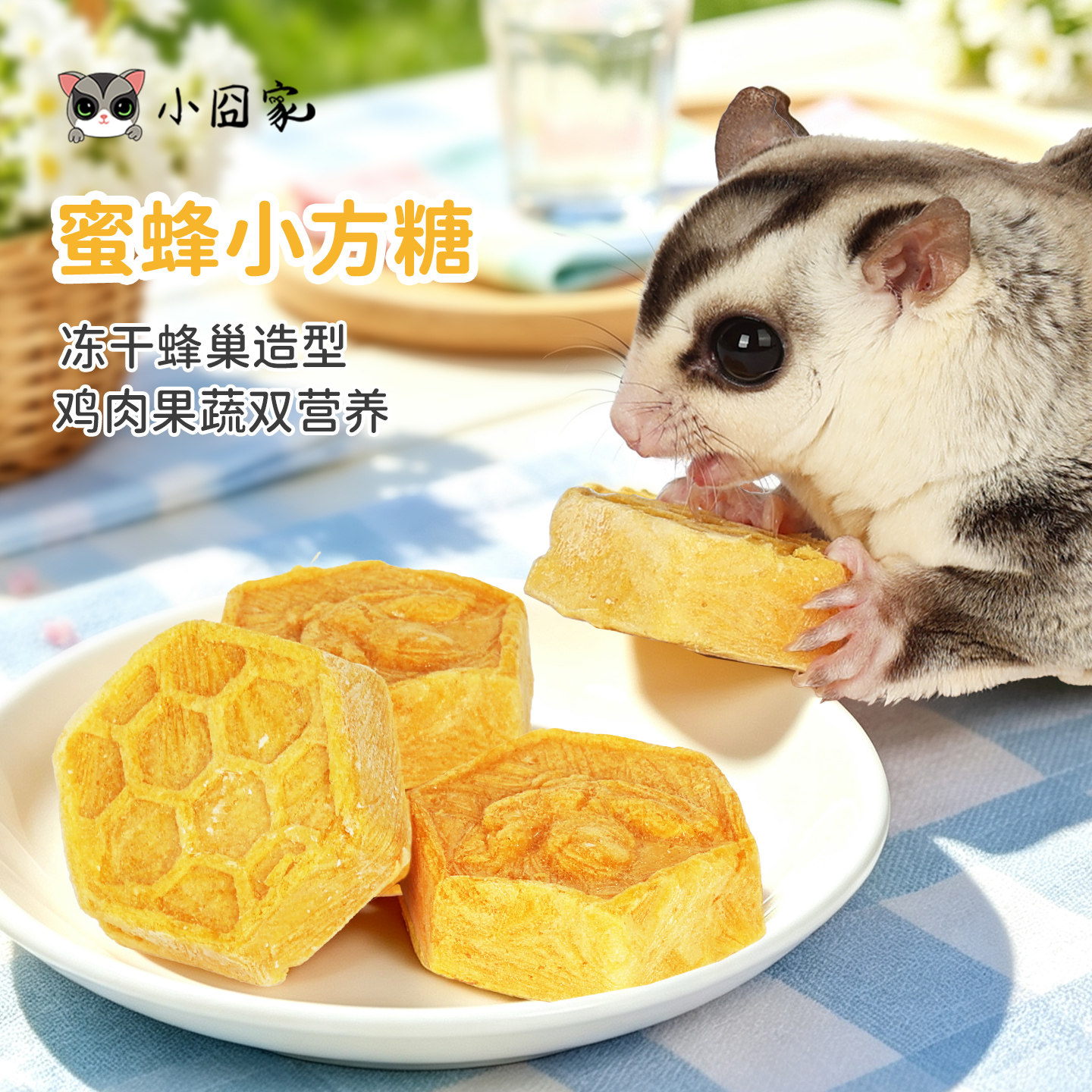 蜜袋鼯冻干零食蜜蜂小方糖图片