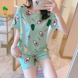 【牛油果】短袖短裤睡衣女夏天薄款套装学生可爱甜美家居服两件套