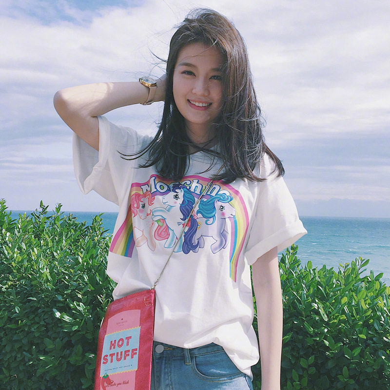 9元包邮彩虹小马短袖t恤女夏季学生九块九圆领上衣