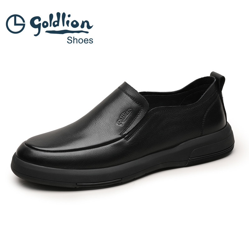 金利来男鞋新款商务休闲皮鞋套脚一脚蹬真皮简约舒适男士真皮