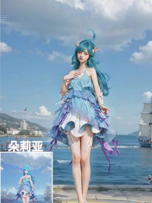 王者荣耀朵莉亚cos服装角色扮演女动漫游戏二次元海滩连衣裙套装