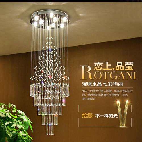 现代轻奢楼梯吊灯长吊灯复式楼客厅别墅loft公寓挑空大厅水晶灯