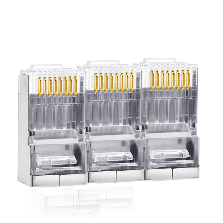 超五类屏蔽RJ45镀金水晶头