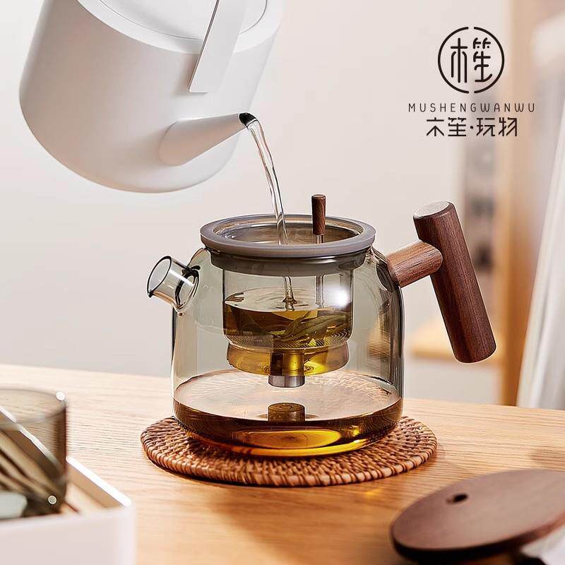 木笙玩物耐高温玻璃飘逸杯泡茶壶家用茶水分离过滤冲茶器加厚茶杯