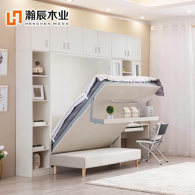 A10L隐形床衣柜一体折叠床书房墨菲床小户型多功能翻床带沙发实木