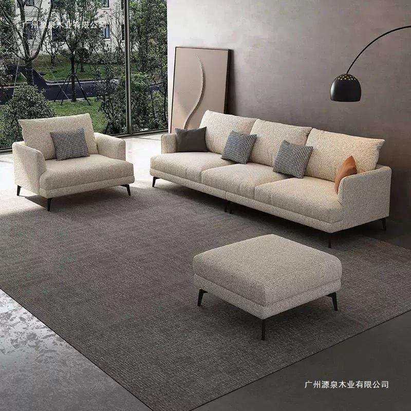 新款棉麻布艺沙发小户型现代简约客厅三人位直排防猫抓可拆洗沙发