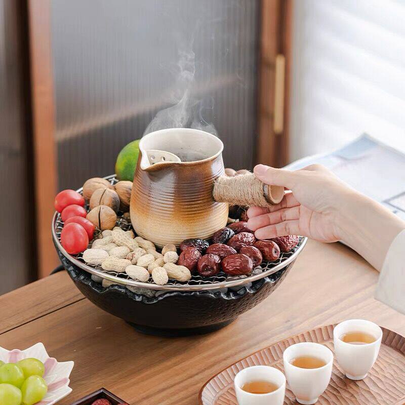 围炉煮茶家用室内全套罐罐茶煮茶器具烤奶果盘网红电陶炉陶壶茶壶