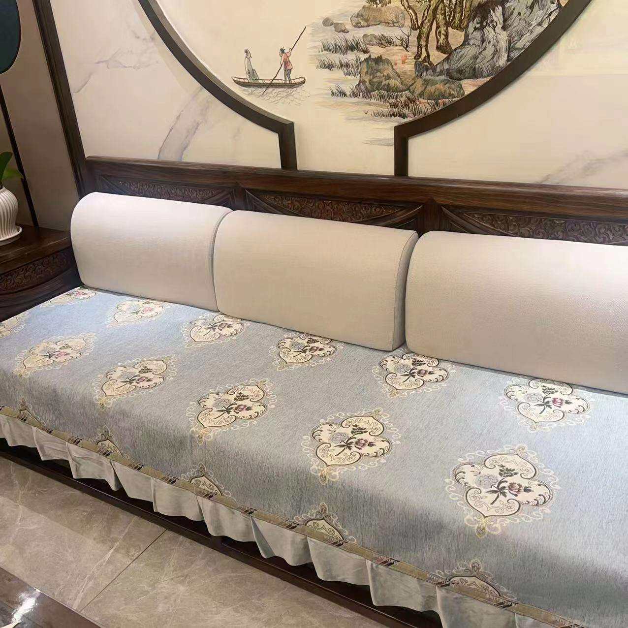 雪尼尔沙发垫防尘防滑四季通用沙发罩巾新中式沙发坐垫定制
