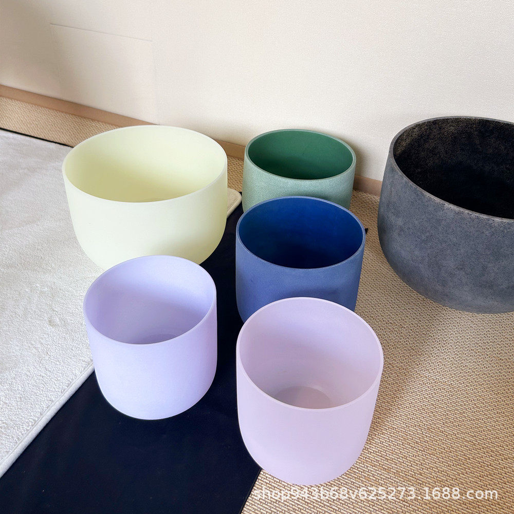 颂阳天然水晶矿石钵7音钵套装原石颂钵瑜伽打击乐器水晶音乐碗