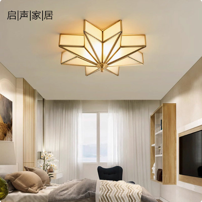 全铜美式北欧LED吸顶灯