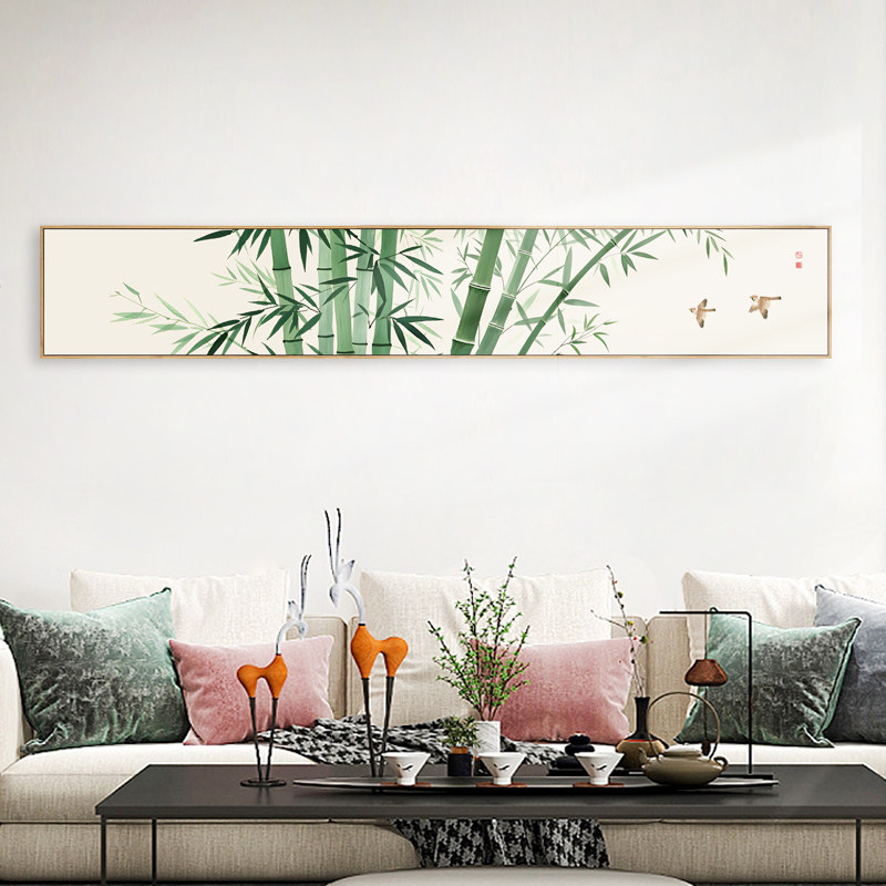 客厅竹报平安翠竹装饰画