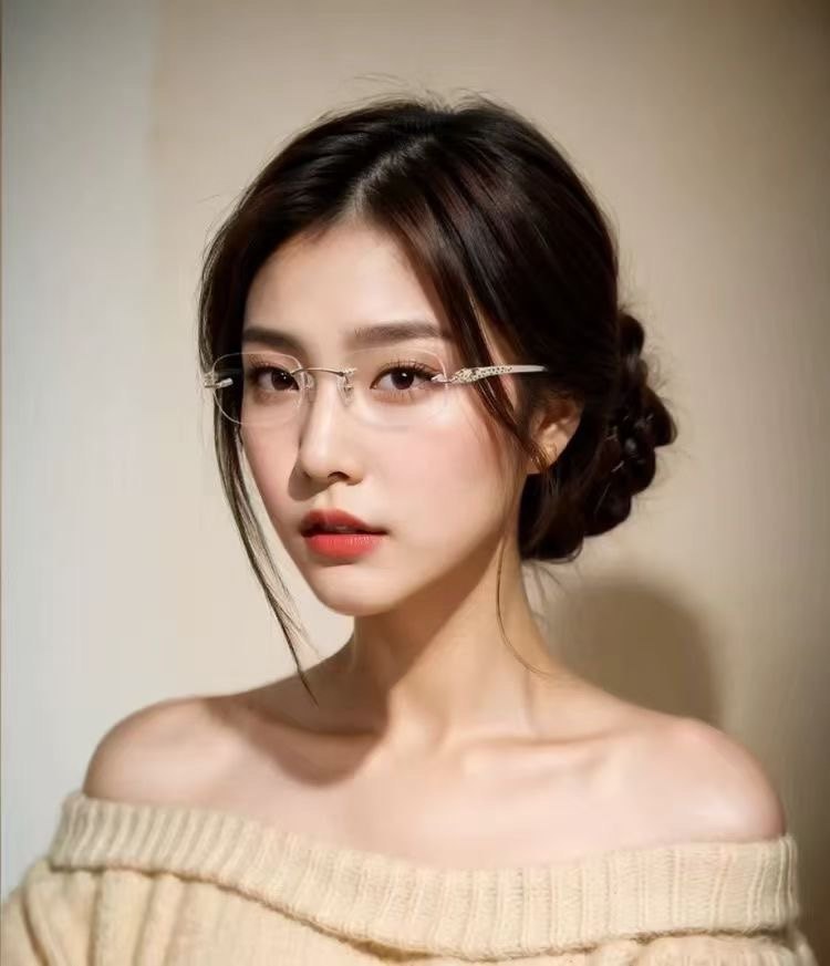 卡家CT0058纯钛男女无框素颜近视豹子头系列超轻配镜装饰眼镜框