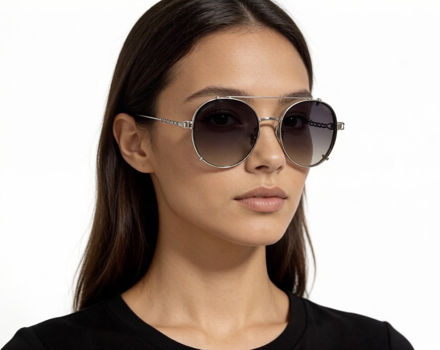 香家4291圆形复古偏光套镜多用男女款眼镜框链条镜腿时尚百搭休闲