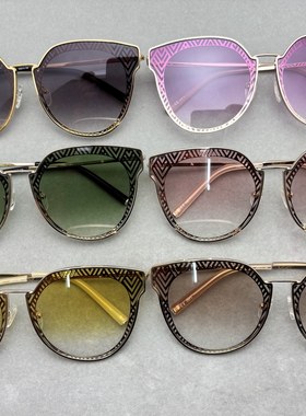 LINDA FARROW琳达法罗女款复古猫眼蝶形太阳镜新品MW228潮流百搭