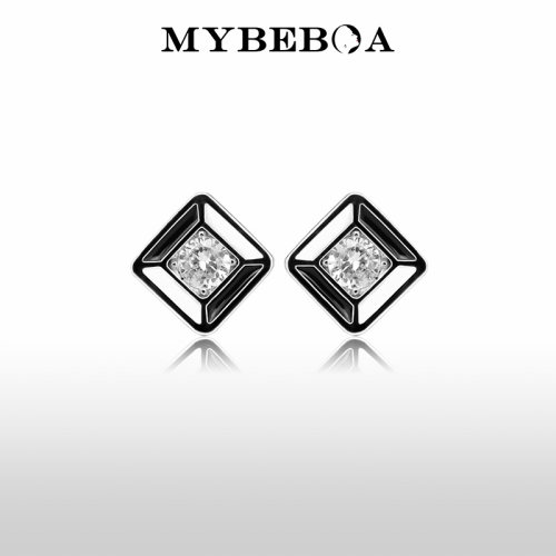 MYBEBOA/美缤宝简约珐琅锆石耳钉