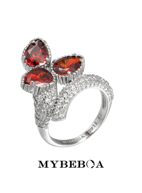 MYBEBOA/美缤宝Red Rhapsody「红韵」锆石时尚轻奢925银戒指