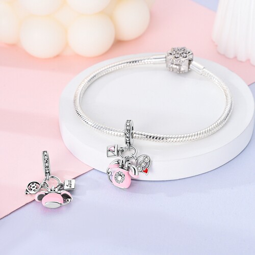 MYBEBOA美缤宝 镀铂金爱的通讯吊饰DIY饰品配件可搭手链项链