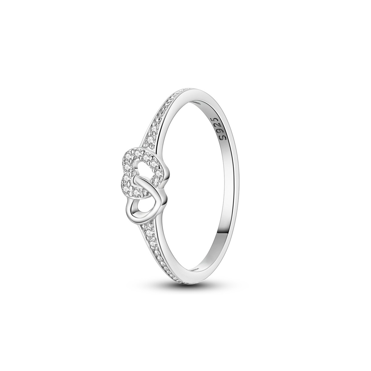 MYBEBOA/美缤宝 纯银S925 缠绵爱意心在一起戒指女士戒指简约