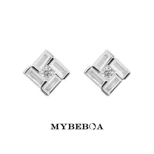 MYBEBOA/美缤宝银针耳钉小巧超闪