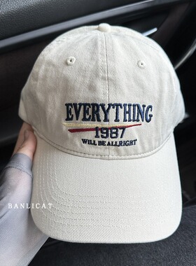 2023新品 美式复古水洗棉刺绣字母棒球帽子男女宽檐显脸小鸭舌帽