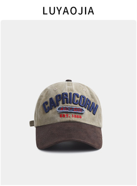 美式复古款棒球帽男女同款capricorn四季百搭显脸小遮阳帽鸭舌帽