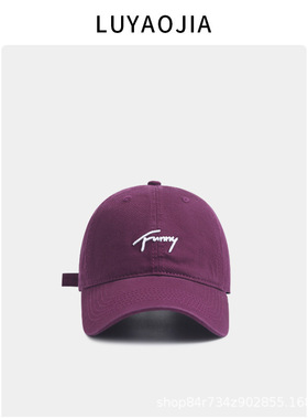 韩版新款刺绣软顶鸭舌帽女日系休闲时尚百搭街头遮阳防晒棒球帽子