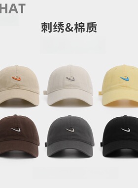 明星同款全棉质韩国ins刺绣棒球帽女春秋鸭舌帽子男时尚2024新款