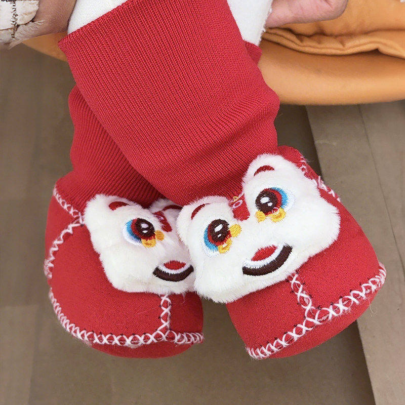 宝宝新年鞋初生婴儿鞋袜冬加厚长筒袜一体不掉跟软底学步鞋醒狮鞋,童鞋/婴儿鞋/亲子鞋,婴儿步前鞋/袜鞋,淘宝优惠券,粉丝福利购,淘宝优惠卷