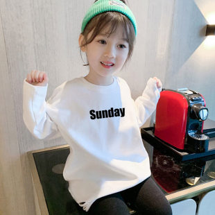 女大童德绒打底衫内搭秋冬长袖t恤儿童白色春秋中长款上衣加绒厚