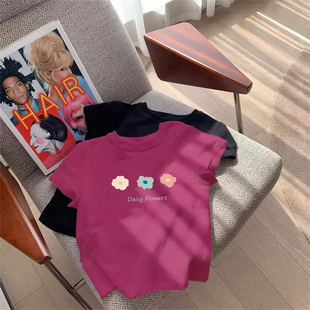 体恤夏季 儿童女宝宝中大童衣服正肩半袖 上衣 t恤纯棉夏装 女童短袖