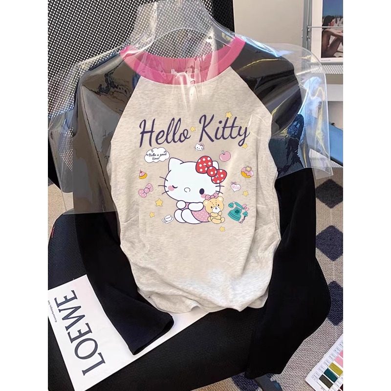 女童装纯棉打底衫内搭2026春秋新款儿童卡通KT猫印花长袖t恤上衣,童装/婴儿装/亲子装,T恤,淘宝优惠券,粉丝福利购,淘宝优惠卷