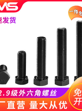 12.9级外六角螺丝螺栓高强度全牙加长5M6M8M10M12M14M16M18M20M22