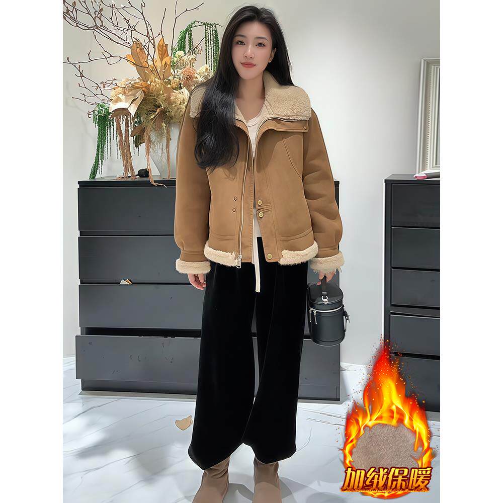 ROUMIKL绝美巨好看的小外套女2025冬季新款加绒衣加厚保暖皮毛一