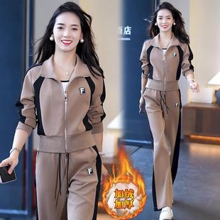 ROUMIKL2025年冬季新款高级感时尚运动套装女加绒加厚短外套直筒