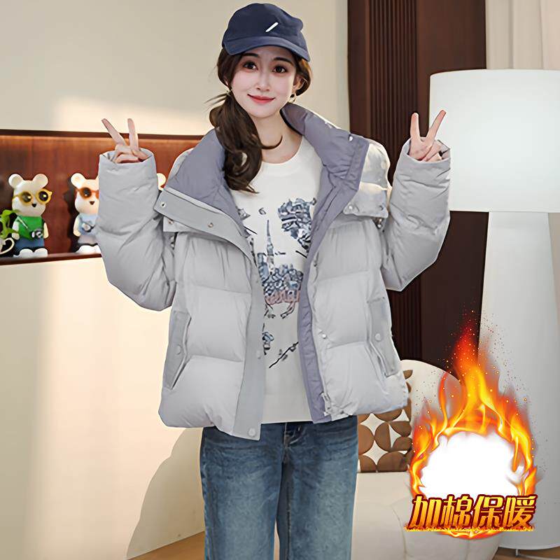 ROUMIKL高级感纯色连帽服女2025冬季新款时尚百搭保暖加厚衣外套