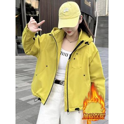ROUMIKL巨好看的初冬冲锋衣外套女2025新款今年流行爆款加绒衣连