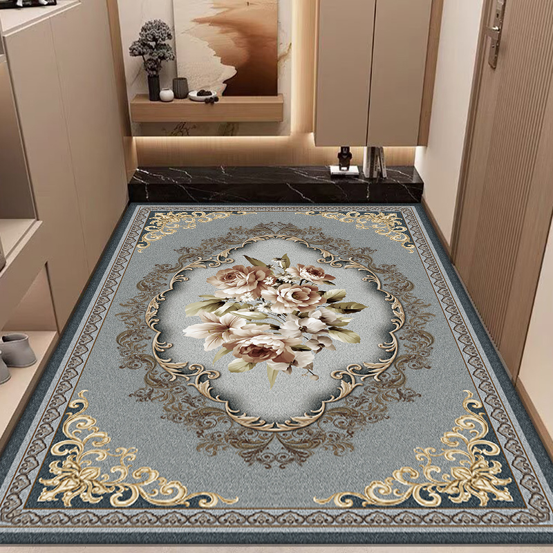 欧式进门入户门地垫美式圈绒