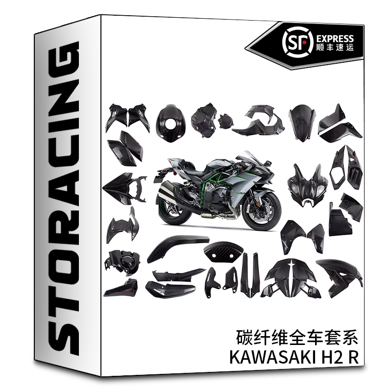 适用于川崎Kawasaki H2 R 碳纤维改装配件车外壳导流罩车头下底