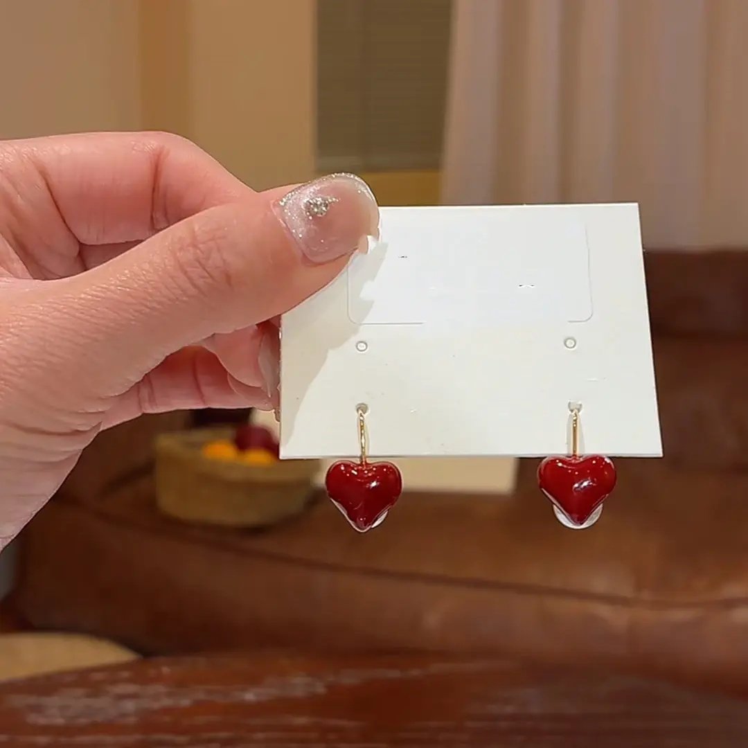 合金耳饰 红色爱心珠珠简约耳环时尚轻奢气其他机械五金,饰品/流行首饰/时尚饰品新,耳环,淘宝优惠券,粉丝福利购,淘宝优惠卷