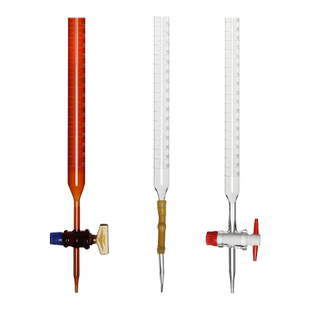 翌哲滴定管透明棕色酸式/碱式/通用10/25/50/100ml实验用玻璃仪器聚四氟乙烯酸碱两用蝴蝶夹大理石滴定铁架台