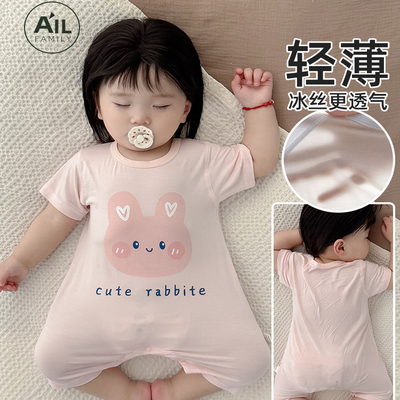 婴儿夏季薄款短袖连体衣
