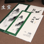 空白生宣纸毛笔书法国画练习创作成人学生儿童文房四宝用品4开8开练字写生山水花鸟写意画专用宣纸