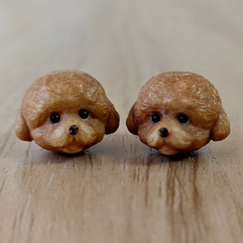 鹿角雕刻泰迪狗头可爱diy配饰