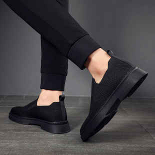 透气布鞋 袜子鞋 黑色针织鞋 休闲男鞋 鞋 新款 一脚蹬大码 子男 2026夏季