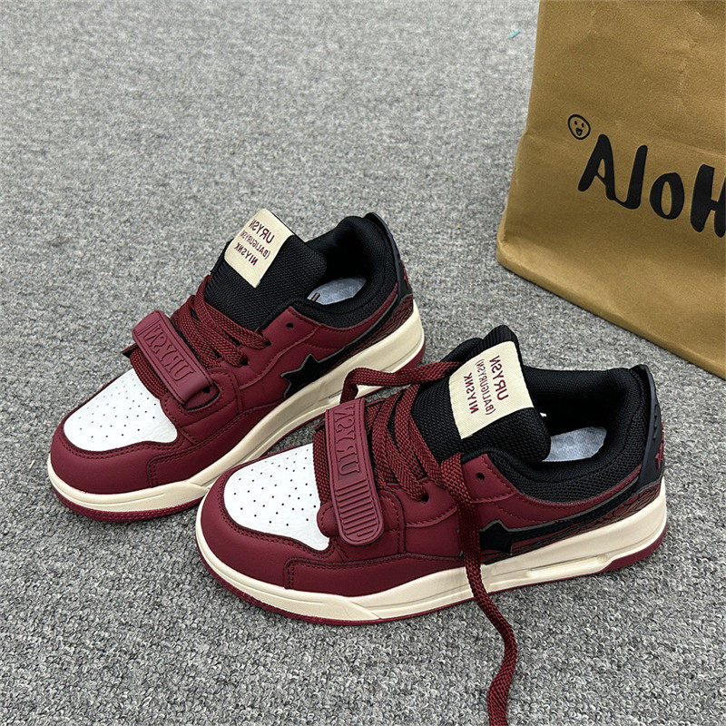 潮牌酒红气垫篮球运动鞋2026新款春秋男鞋ins潮鞋休闲百搭滑板鞋,流行男鞋,休闲板鞋,淘宝优惠券,粉丝福利购,淘宝优惠卷