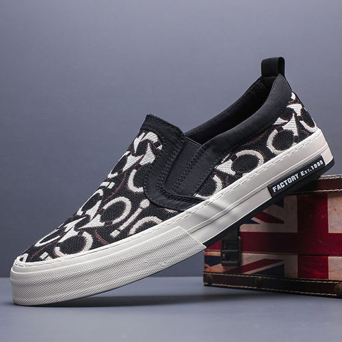 潮流一脚蹬懒人鞋低帮帆布鞋