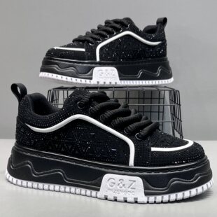 潮牌男鞋2026春秋新款韩版厚底增高板鞋小众个性设计舒适休闲鞋