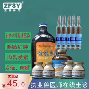 国标正品兽药黄芪多糖泰乐菌素安痛定氨茶碱注液支原体感染病气喘