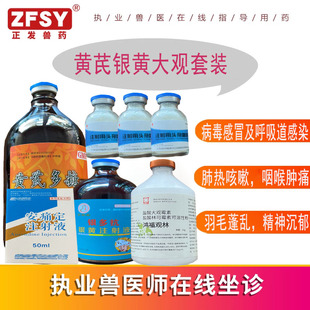 兽药黄芪多糖头孢大观林可霉素安痛定银黄注射液热毒呼吸道大肠杆